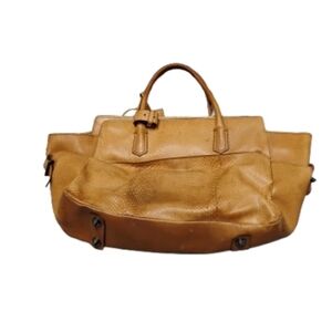 Reed Krakoff Large Leather Designer Snakeskin Trapezoid Bag OS